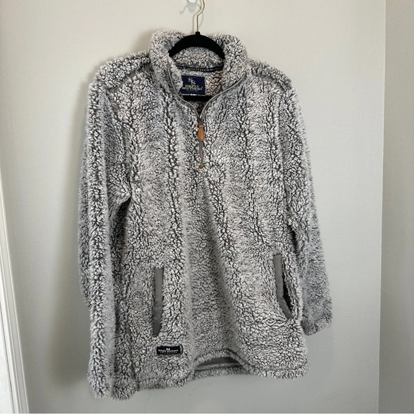 Simply Southern 1/4 Zip Sherpa Pullover Womens Size Large Grey Oversized - Picture 2 of 4